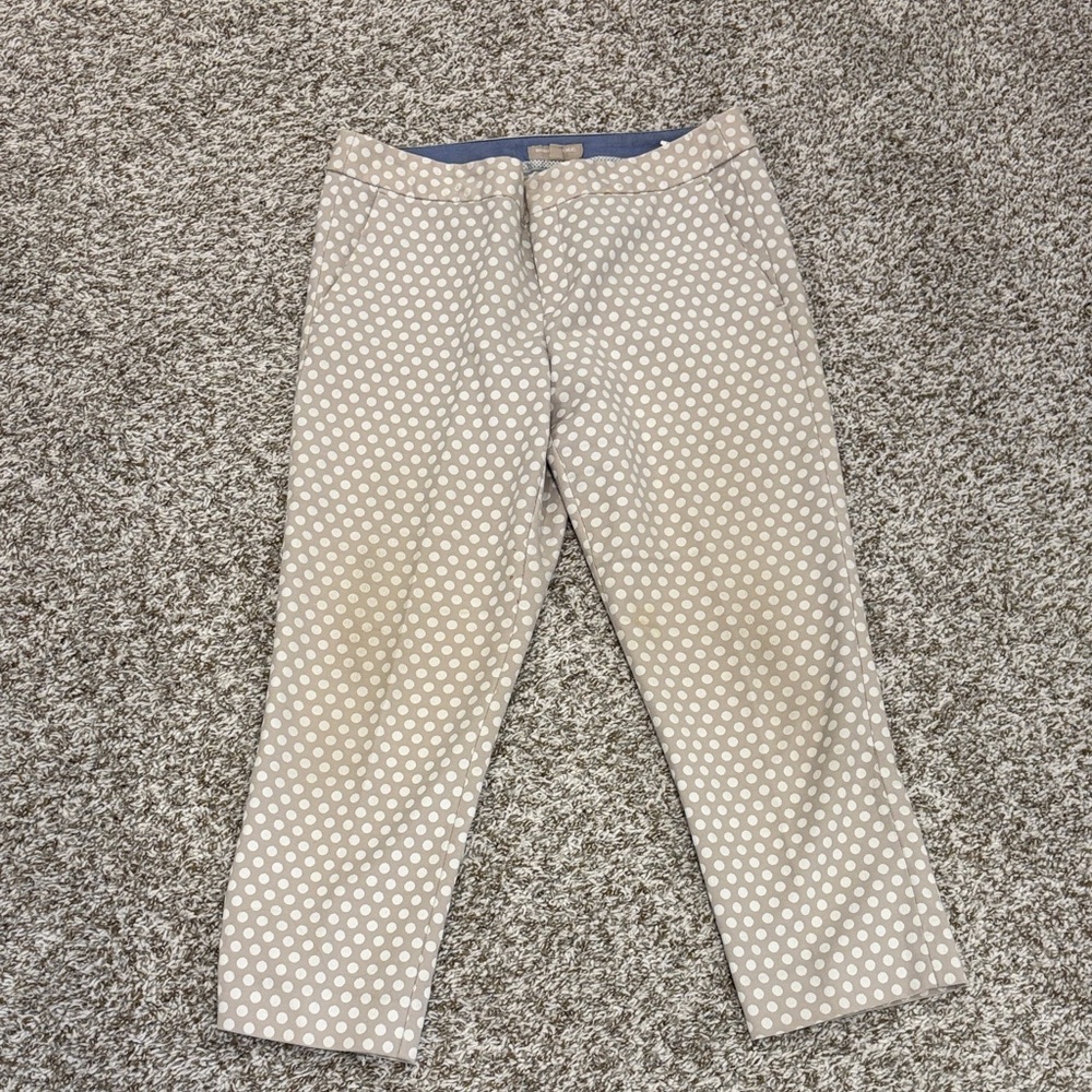 Banana Republic Beige Polka Dot Capris